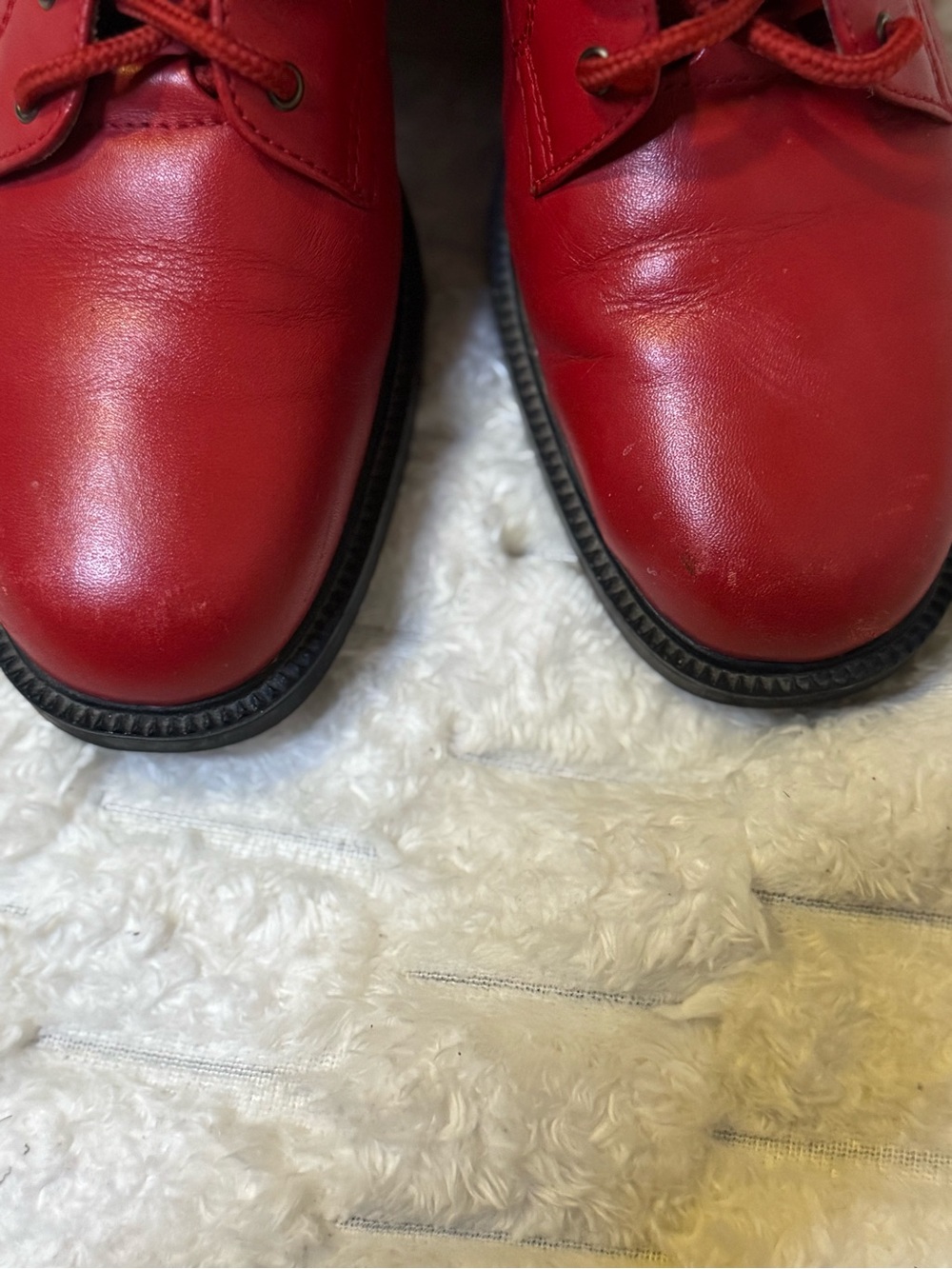 Vintage Danexx Red Lace-Up Booties Size 6.5 Retro Ankle Boots - Picture 12 of 13
